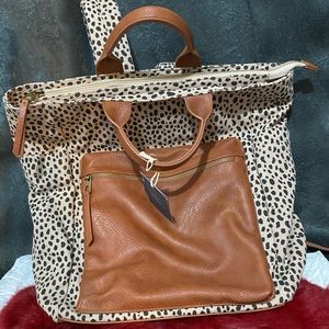 Leopard print backpack/purse bag